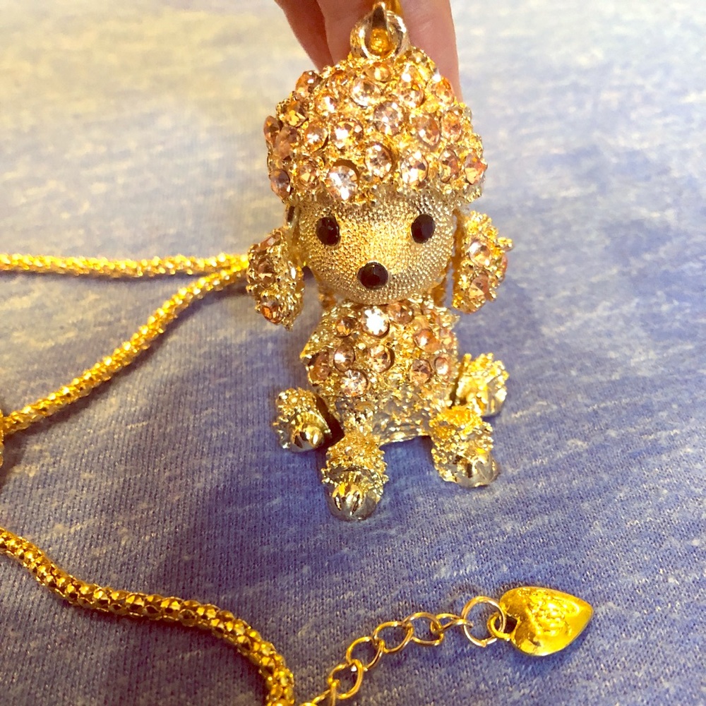 🐶 💛NWT BETSEY JOHNSON RHINESTONE PUPPY NECKLACE - Picture 5 of 8